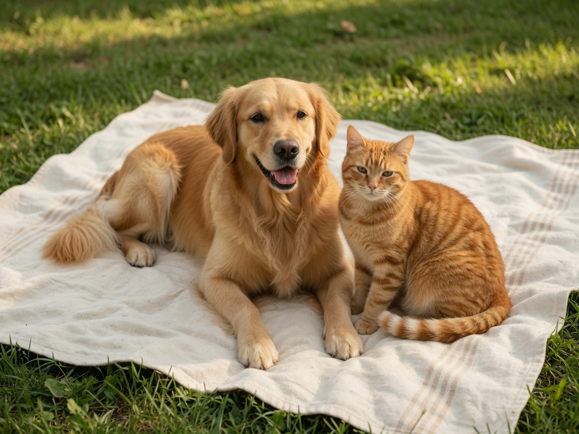 Hond en kat saam / Dog and cat together