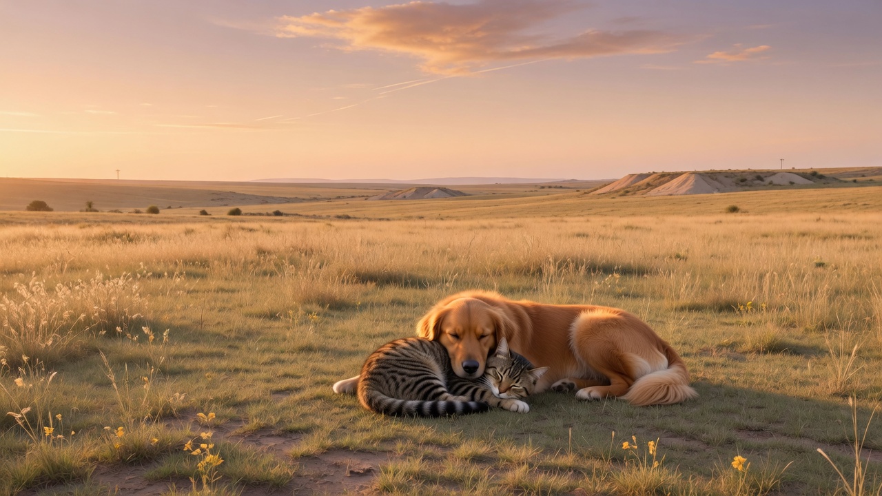 Hond en kat in die Goudveld / Dog and cat in the Goldfields